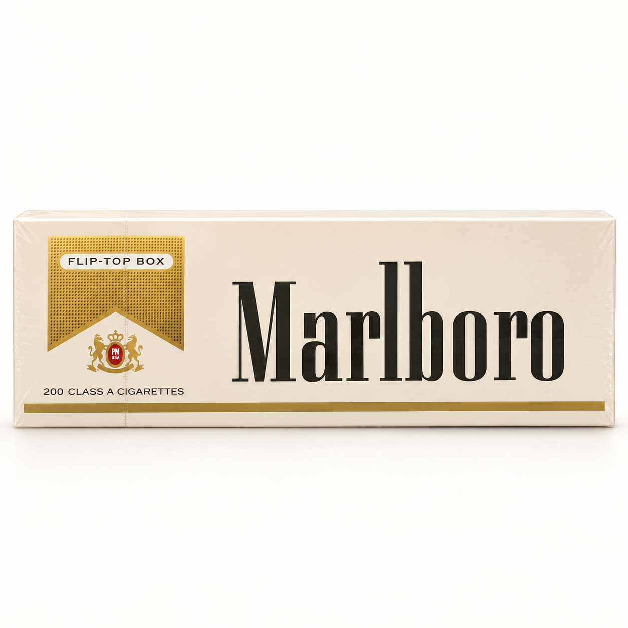 Marlboro Gold Pack White & Gold Flip-Top Box - 200 Cigarettes