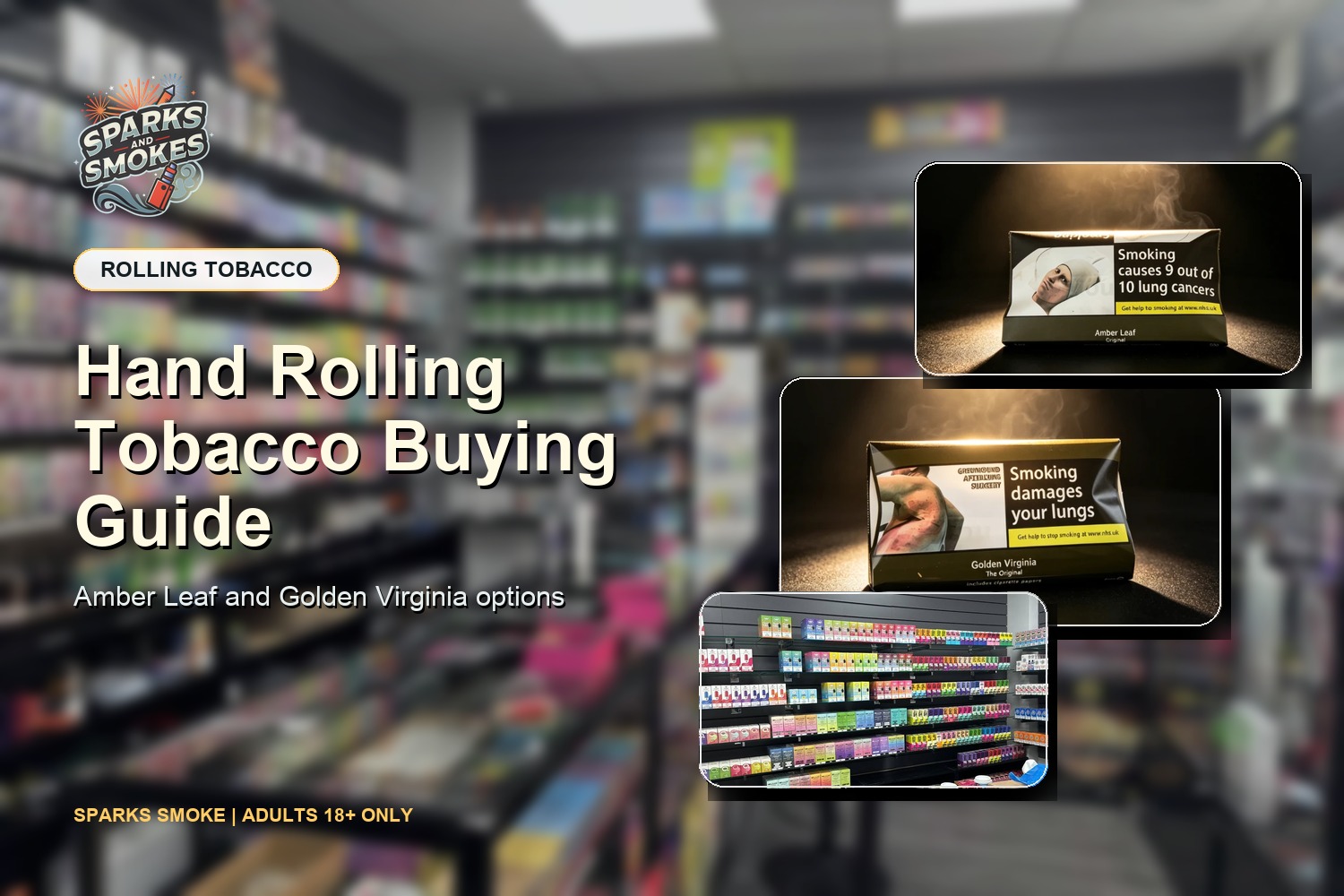 50g hand rolling tobacco pouch guide - Sparks Smoke