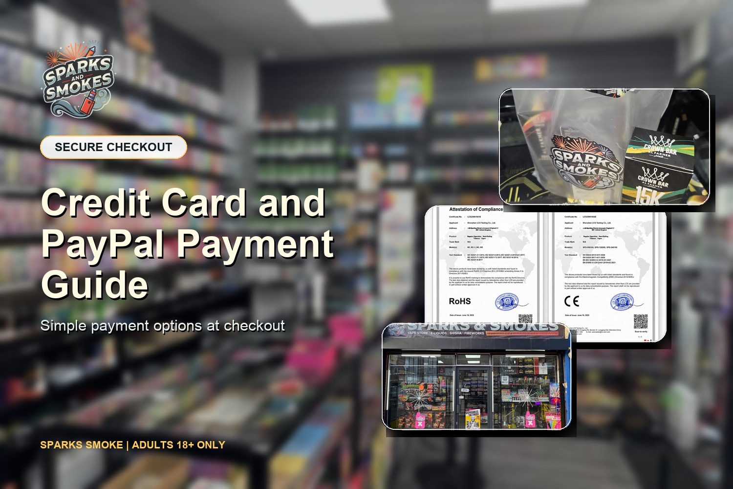 Credit Card and PayPal payment guide - Sparks Smoke